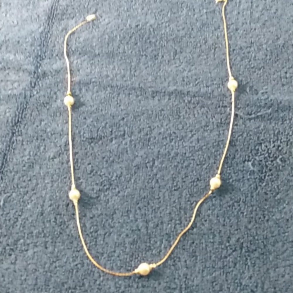 23.5" Necklace with Chain and Faux Pearl Beads